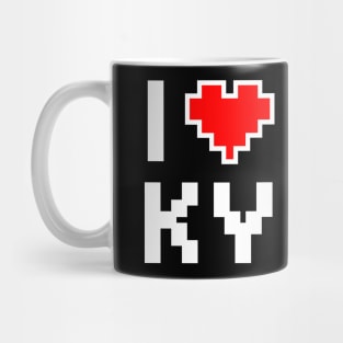 I Love KY - Pixel heart for Kentucky gamer Mug